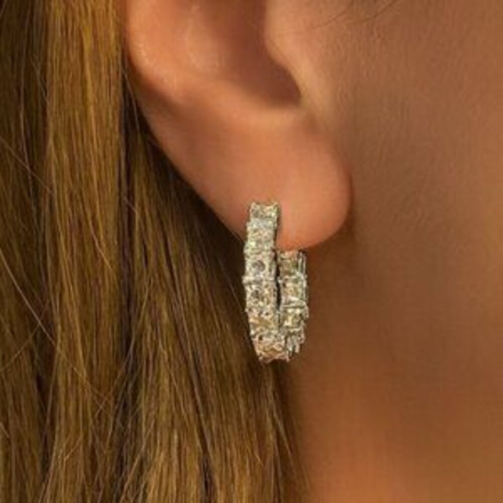 Eleanor Demi Fine Silver Hoops View 2